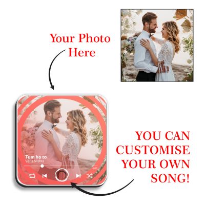 Customized Musical Fridge Magnet with Photo and Song  Romantic Couple Gift for Husband Wife Audio Message Gift Rechargeable Sound Magnet